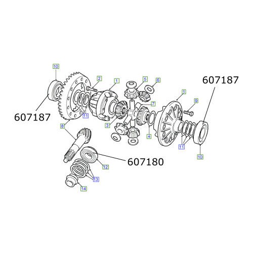 Rulment lateral diferential spate LR Defender lung 110 130 607187