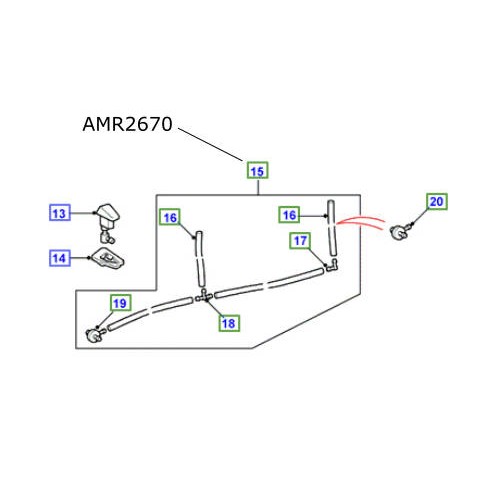 Furtunuri kit stropitor parbriz Range Rover P38 AMR2670