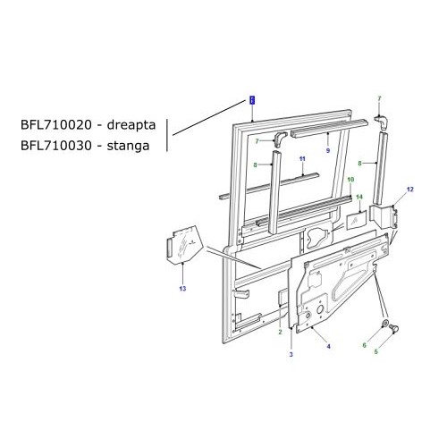Usa spate laterala stanga LR Defender 2002-2005 BFL710030