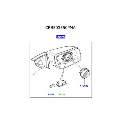 Oglinda ansamblu exterioara stanga Range Rover L322 CRB503550PMA