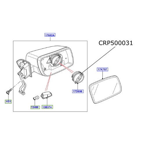 Motor oglinda LR Discovery 3 si 4 Discovery Sport Range Rover Sport si Evoque Freelander 2 CRP500031