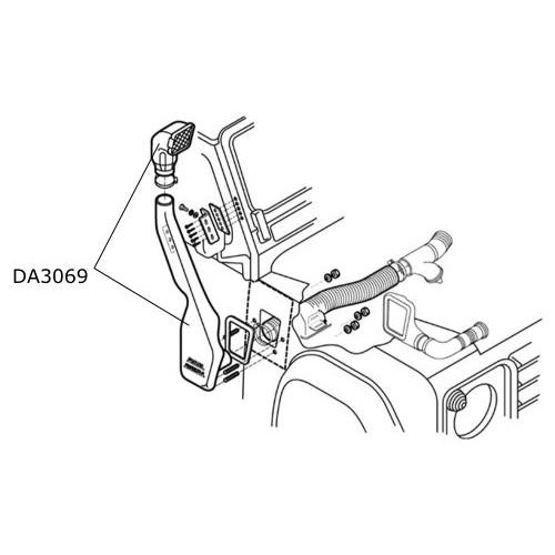 Snorkel Safari LR Defender TD5 si TD4 DA3069