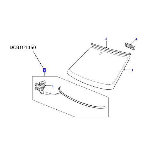Ornament inferior parbriz Range Rover P38 DCB101450