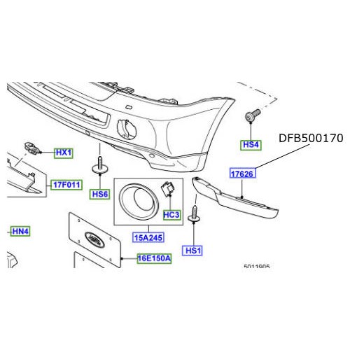 Deflector stanga bara fata Range Rover Sport DFB500170