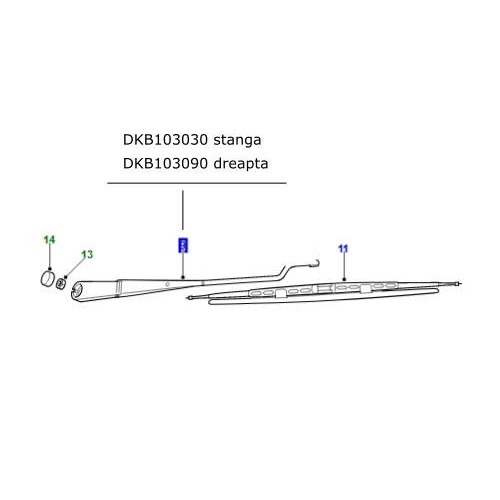 Brat stergator parbriz dreapta Land Rove Freelander 1 de la 2000 DKB103090