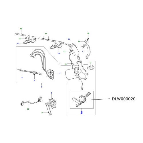 Pinion mecanism stergator parbriz Land Rover Defender de la 2002 DLW000020