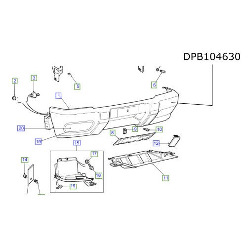 Bara masca fata Land Rover Discovery 2 pana la 2002 DPB104630