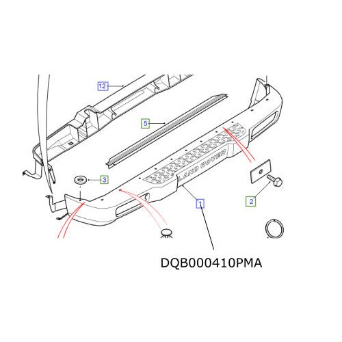 Bara protectie spate LR Discovery 2 de la 2003 DQB000410PMA