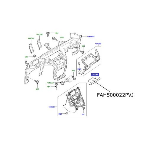 Ornament cauciuc bord central LR Discovery 3 FAH500022PVJ