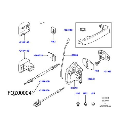 Cablu maner usa Range Rover L322 FQZ000041