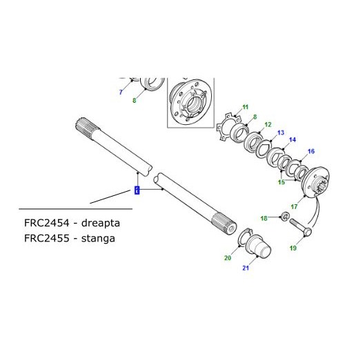Planetara dreapta spate LR Defender 110 pana la 1993 FRC2454