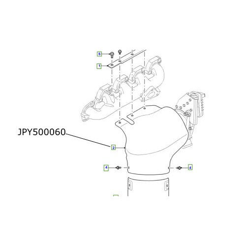 Scut termic galerie evacuare LR Defender de la 2007 JPY500060