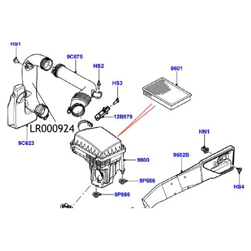 Furtun admisie filtru aer Freelander 2 LR000924