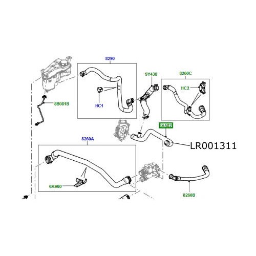 Furtun pompa apa 2200cc diesel Freelander 2 Discovery Sport RR Evoque LR001311