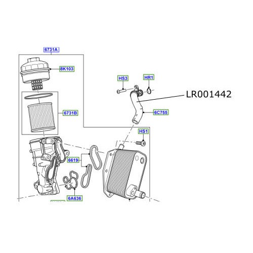 Furtun racitor ulei LR Freelander 2  3200cc benzina LR001442