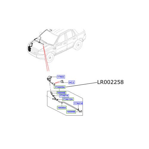 Furtun kit stropitor parbriz Land Rover Freelander 2 LR002258