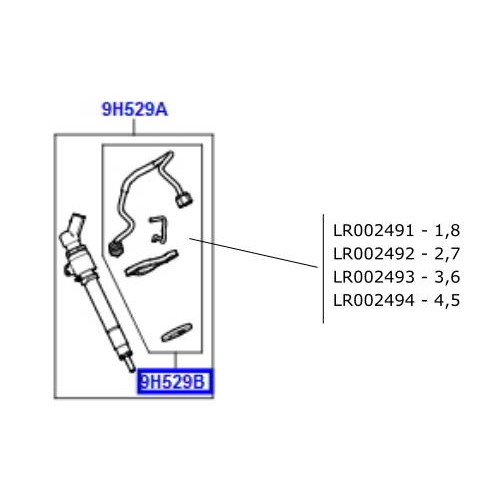 Kit reparatie injector 4 sau 5 RR L322 Sport 3.6 V8 diesel LR002494