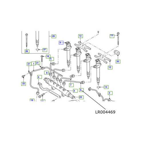 Conducta injector LR Defender Puma TD4 2400cc LR004469