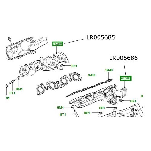 Galerie evacuare dreapta Range Rover Sport motor 3600cc diesel LR005685