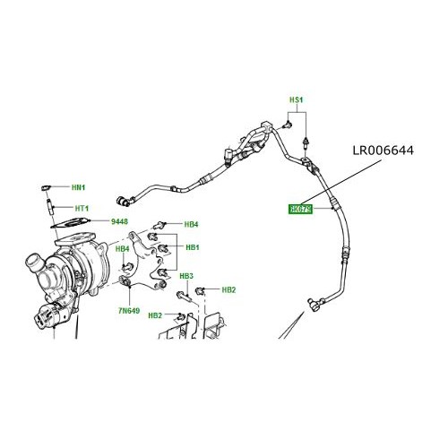 Conducta ulei turbina motor 3600 diesel Range Rover L322 LR006644