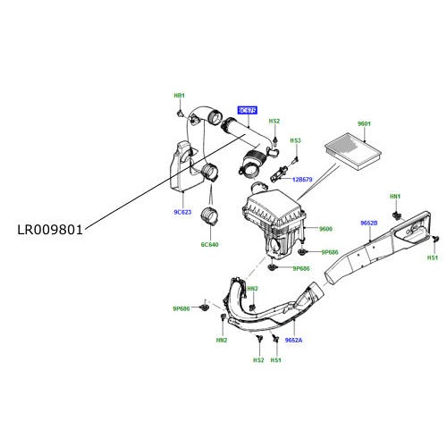 Furtun filtru aer LR Freelander 2 2200cc diesel LR009801