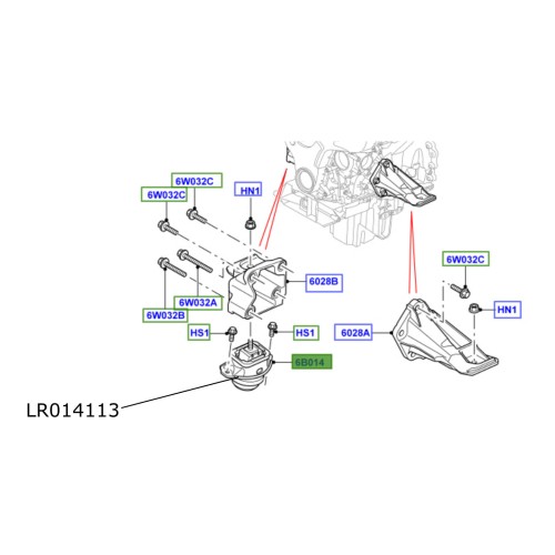 Tampon motor 3000cc diesel Discovery 4 Range Rover Sport LR014113
