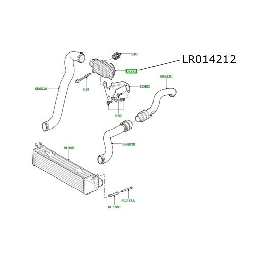 Conducta ventilatie aer intercooler LR Discovery 3 si 4 Range Rover Sport LR014212