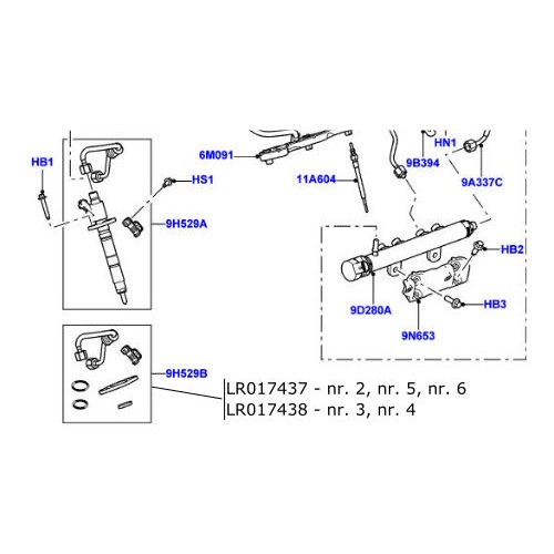 Conducta injector Range Rover si Discovery 3.0 TD diesel V6 LR017438
