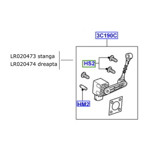 Senzor inaltare fata stg Land Rover Range Rover Sport LR020473