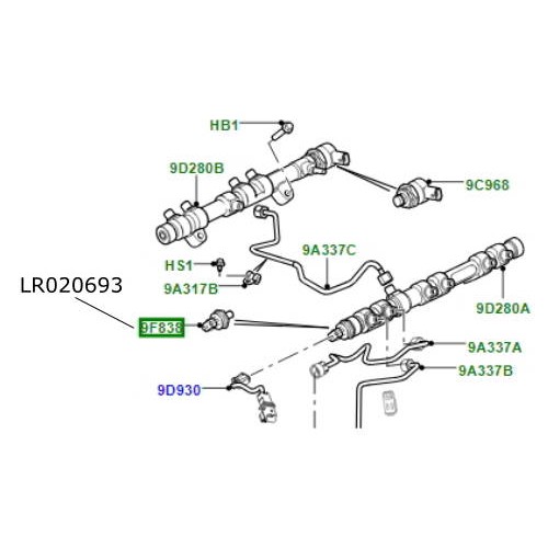 Senzor presiune combustibil motor 4400cc diesel Range Rover L322 si L405 LR020693