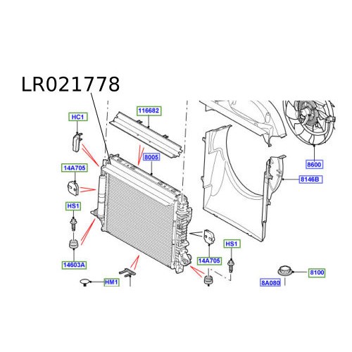 Radiator apa motor Discovery 3 Range Rover Sport PCC500610 LR021778