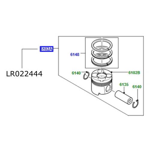 Piston motor 2200cc diesel LR Freelander 2 Discovery Sport Range Rover Evoque LR022444