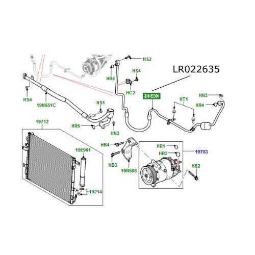 Conducta compresor Aer Conditionat Range Rover L322 4.4 V8 diesel LR022635