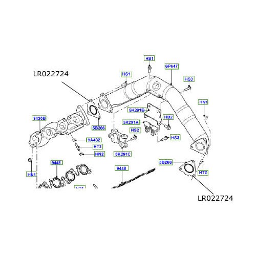 Garnitura evacuare teava Range Rover 4400cc diesel LR022724