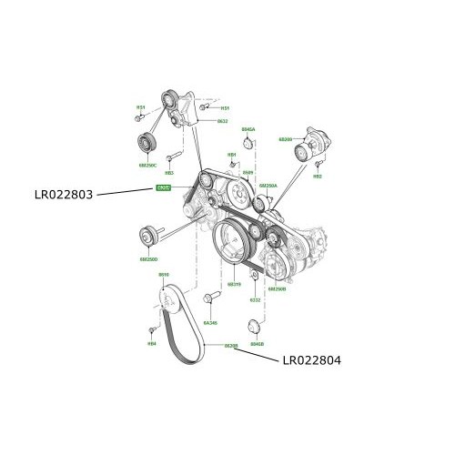 Curea transmisie secundara Range Rover L322 4.4 V8 diesel LR022804