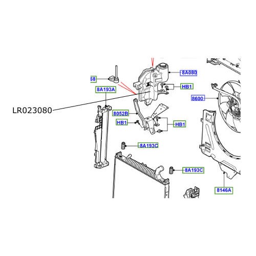 Vas expansiune motor diesel 3600 V8 Range Rover L322 LR023080