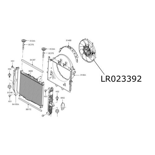 Ventilator radiator LR Discovery 4 Range Rover Sport LR023392