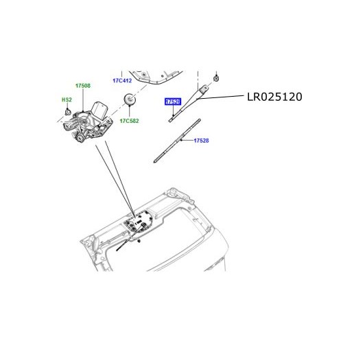 Brat stergator geam hayon Range Rover Evoque LR025120