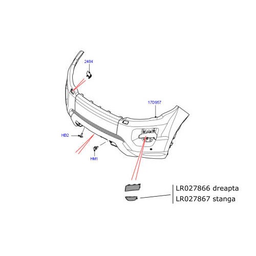 Ornament proiector dr Range Rover Evoque  LR027866