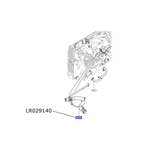 Furtun superior radiator Range Rover L322 4400cc diesel LR029140