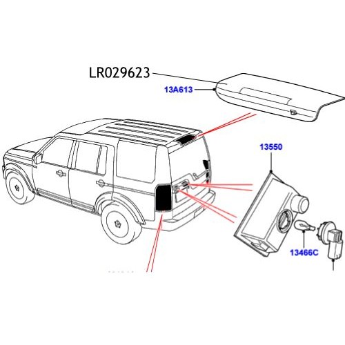 Lampa stop hayon Discovery 3&4 XFG000062 LR029623