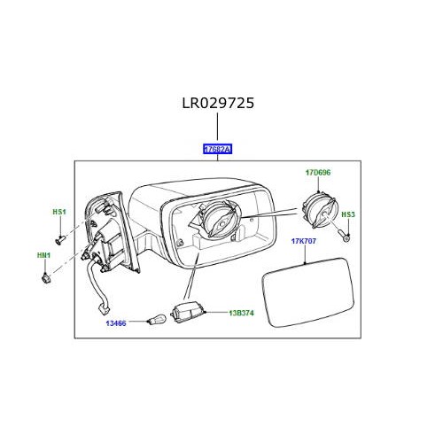 Oglinda dreapta ansamblu LR Freelander 2 LR029725