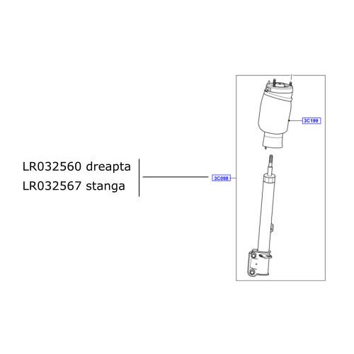 Amortizor suspensie cu perna ansamblu fata stanga Range Rover L405 LR032567