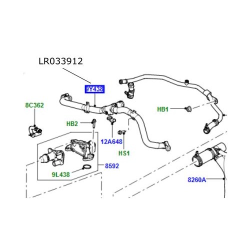 Furtun racire EGR motor 3000cc diesel LR Discovery 4 si 5 Range Rover L405 si Sport LR033912