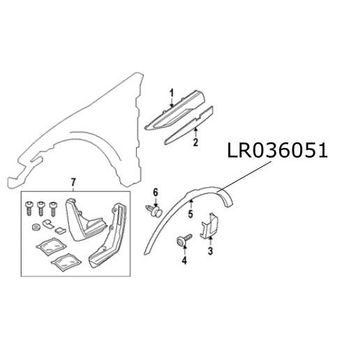 Overfender aripa fata dreapta Range Rover Evoque LR036051