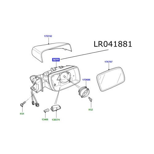 Oglinda dreapta LR Discovery 4 Range Rover Sport LR041881