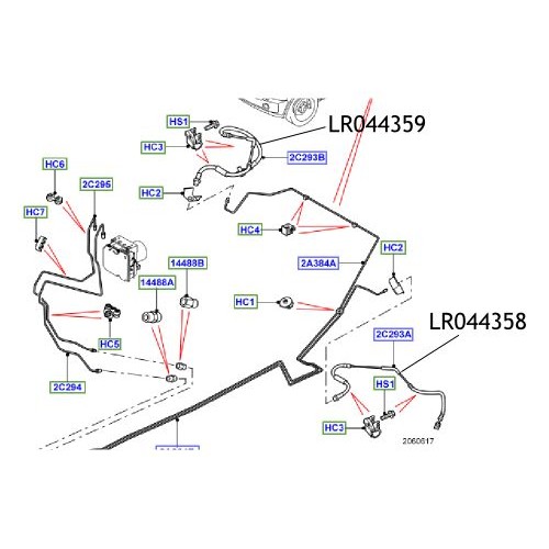 Furtun frana Range Rover LR044358 LR058025