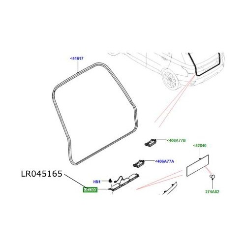 Maner hayon Range Rover Sport de la 2014 LR045165