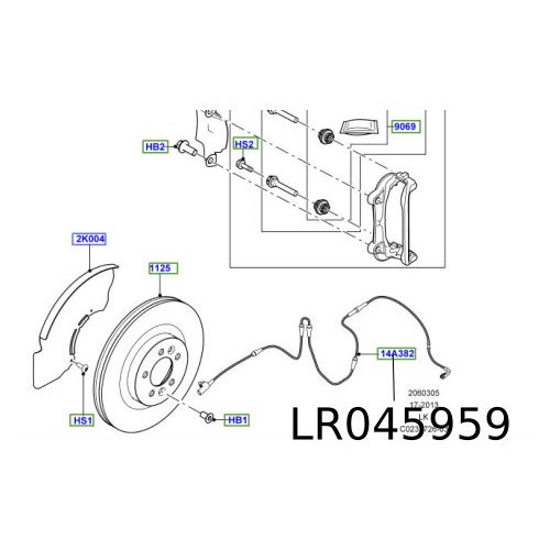 Senzor placute frana fata Range Rover L405 LR045959