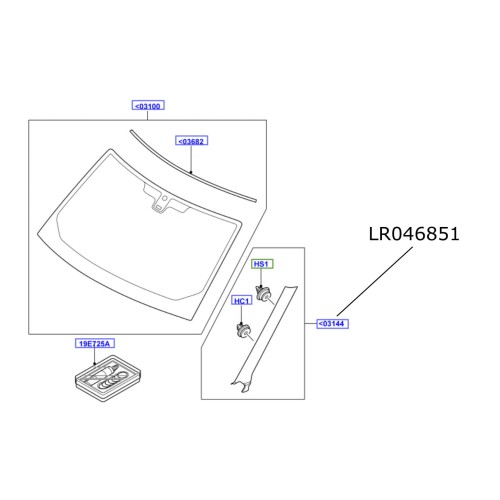 Ornament parbriz dreapta Land Rover Discovery 4 LR046851